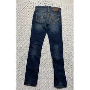Big Star Casey K Skinny Jeans Women 25L Aprx W28L33 Low Rise Fit Blue Embroidery
